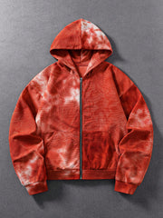 Orange Tie Dye Zip Hoodie