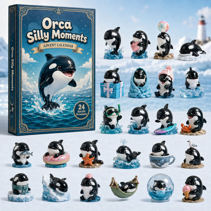 CHRISTMAS KICKOFF 40% OFF - Orca Silly Moments Advent Calendar 2026 - 24-Day Festive Countdown, Acrylic Charms Blind Box - Gift For Orca Lovers AC0HA149