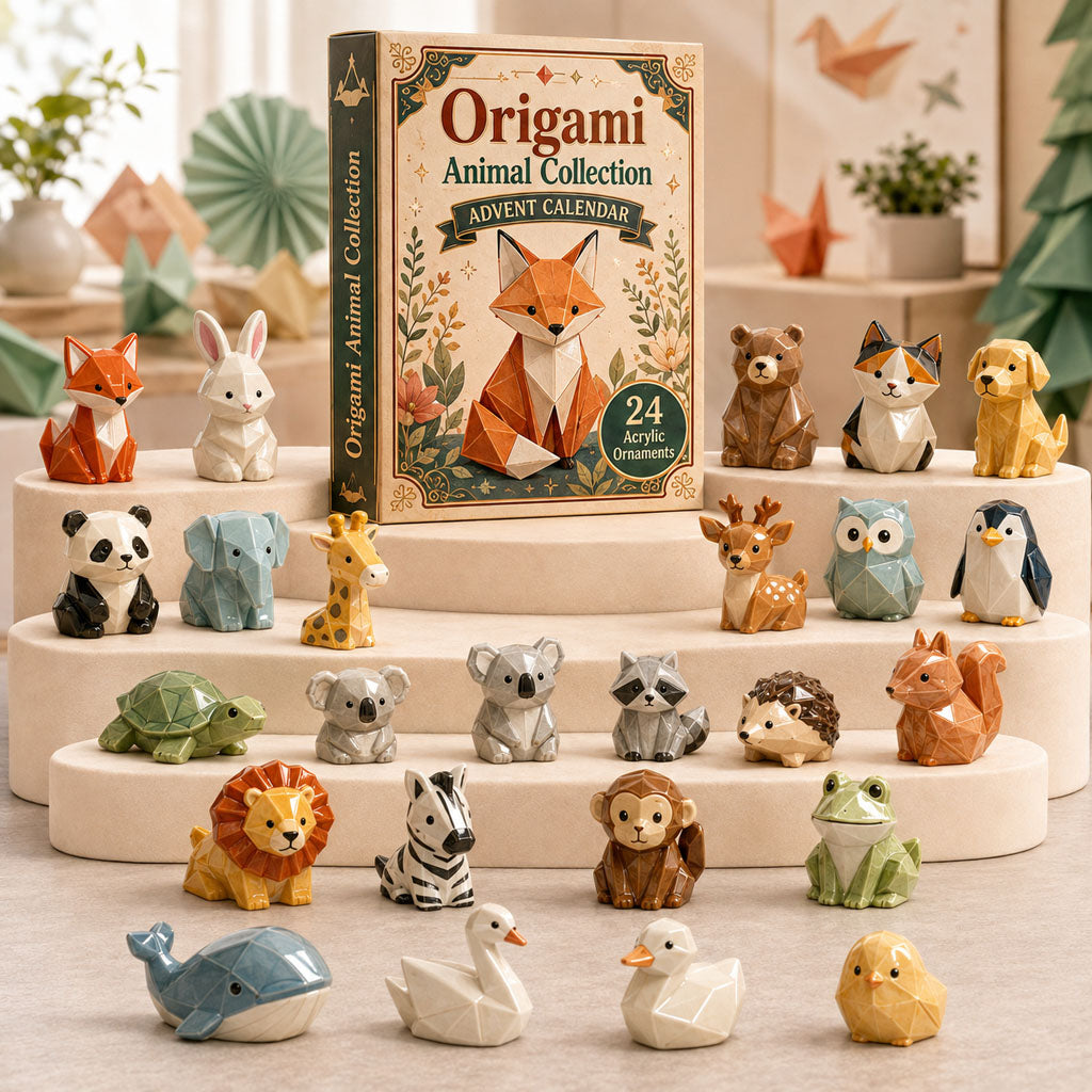 CHRISTMAS KICKOFF 40% OFF - Origami Animal Collection Advent Calendar 2026 - 24-Day Festive Countdown, Acrylic Charms Blind Box - Gift For Origami Lovers AC0TH218