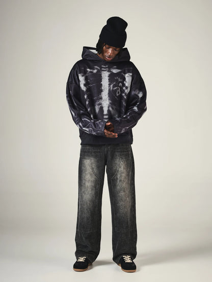 Oversized Skeleton X-Ray Graphic Hoodie