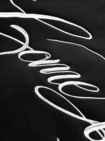 Cropped 3D Embroidery & Camouflage Men's Streetwear