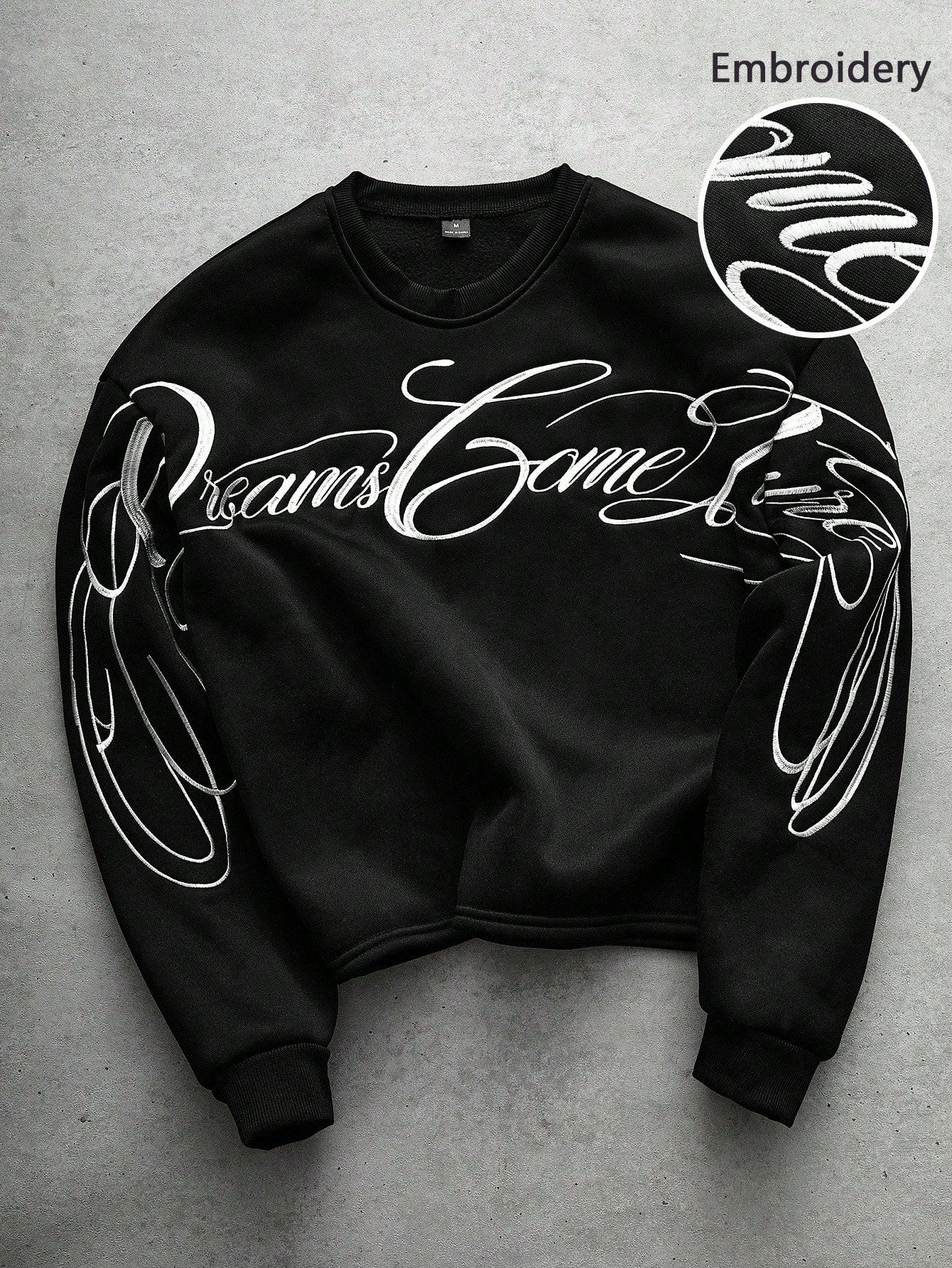 Cropped 3D Embroidery & Camouflage Men's Streetwear