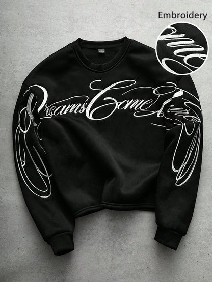 Cropped 3D Embroidery & Camouflage Men's Streetwear