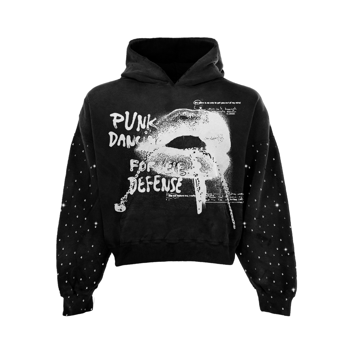 Punk Lips Rhinestone Hoodie