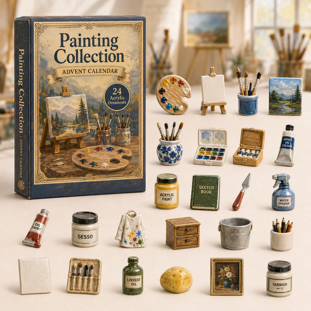 CHRISTMAS KICKOFF 40% OFF - Painting Collection Advent Calendar 2026 - 24-Day Festive Countdown, Acrylic Charms Blind Box - Gift For Art Lovers AC0TH037