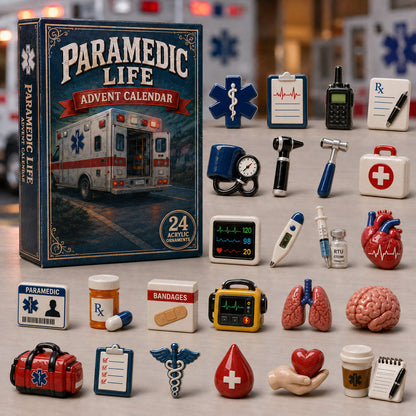 CHRISTMAS KICKOFF 40% OFF - Paramedic Life Saver Advent Calendar 2026 - 24-Day Festive Countdown, Acrylic Charms Blind Box - Gift For Nurse Lovers AC0TM204