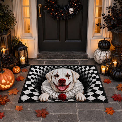 Pennywise Dog Optical Illusion Hole Halloween Gate Doormat