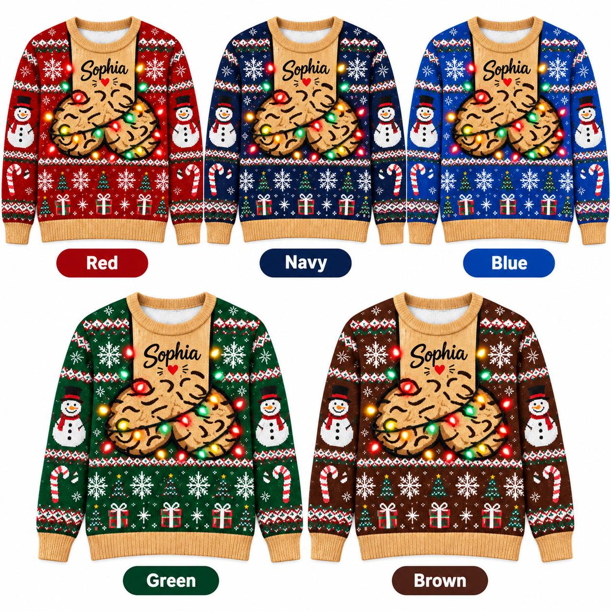 Personalized Cookie Chest Ugly Christmas Sweater