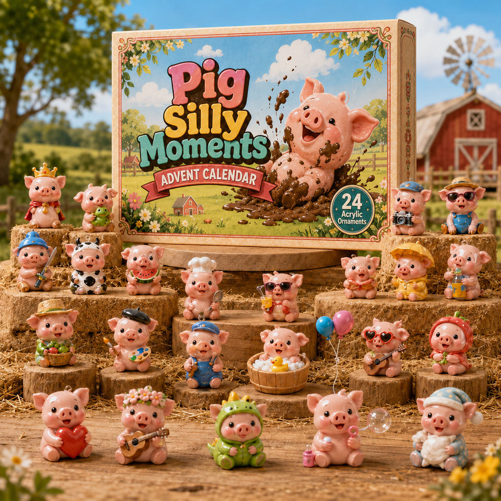 CHRISTMAS KICKOFF 40% OFF - Pig Silly Moments Advent Calendar 2026 - 24-Day Festive Countdown, Acrylic Charms Blind Box - Gift For Pig Lovers AC0HA214