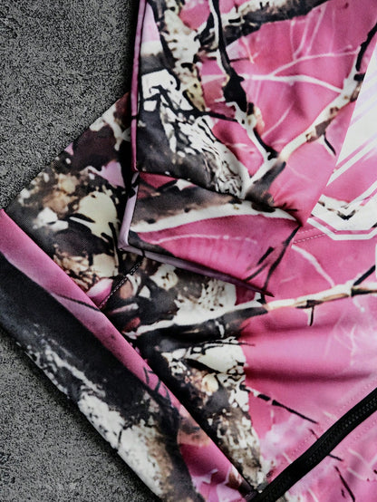 Pink Camo Tree Branch Mens Tracksuit Set