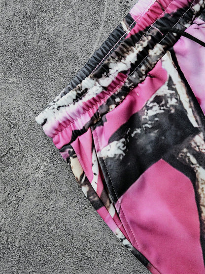Pink Camo Tree Branch Mens Tracksuit Set