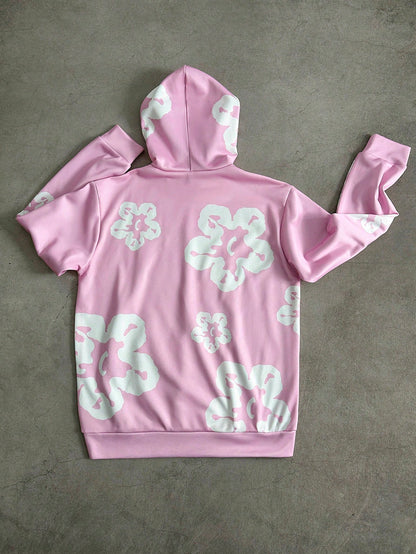 Pink Flower RICH Soon Graphic Hoodie