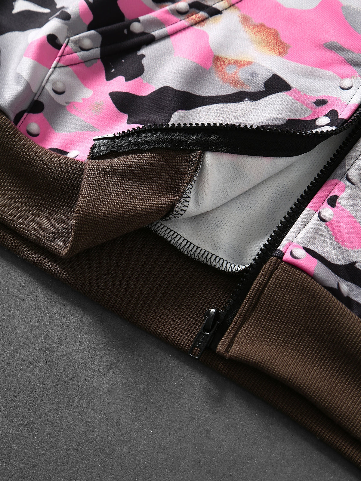 Pink Leopard Camo Zip Hoodie