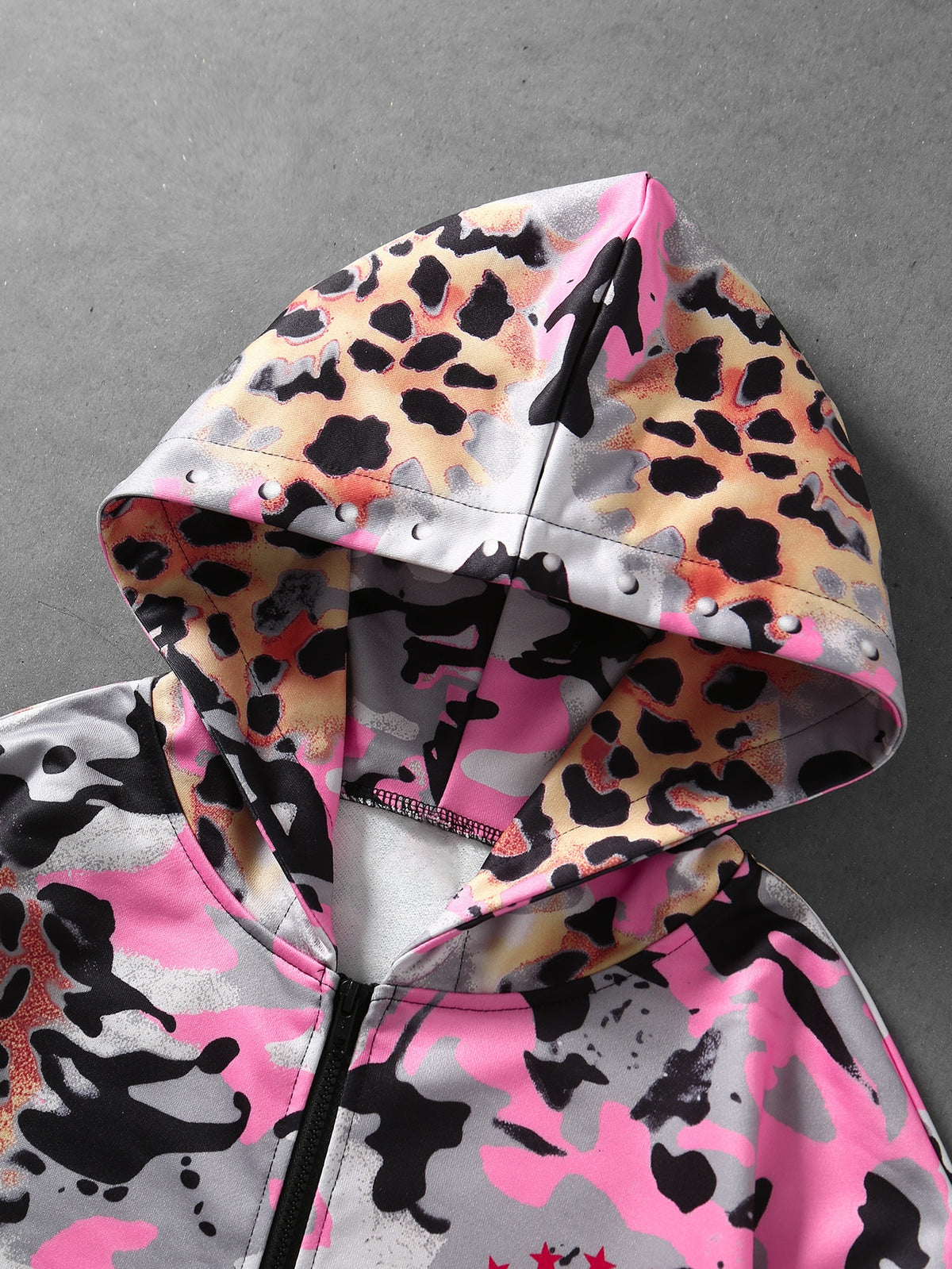 Pink Leopard Camo Zip Hoodie