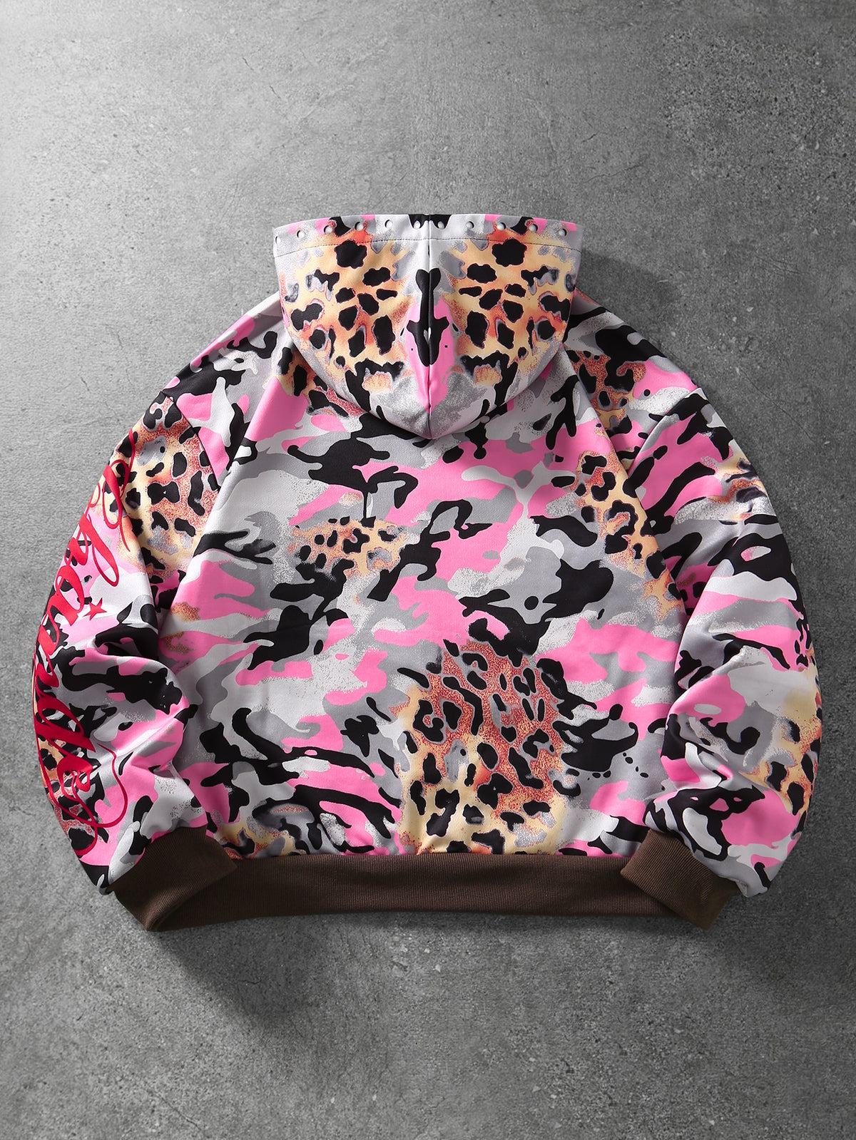 Pink Leopard Camo Zip Hoodie