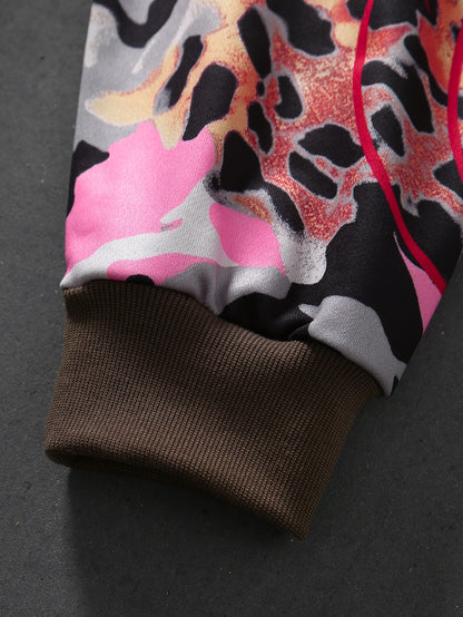 Pink Leopard Camo Zip Hoodie