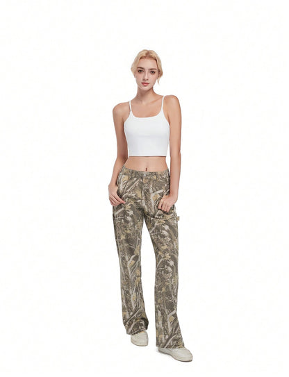 Women's Camouflage Low Rise Loose Cargo Jeans