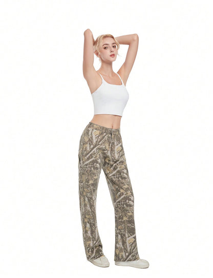 Women's Camouflage Low Rise Loose Cargo Jeans