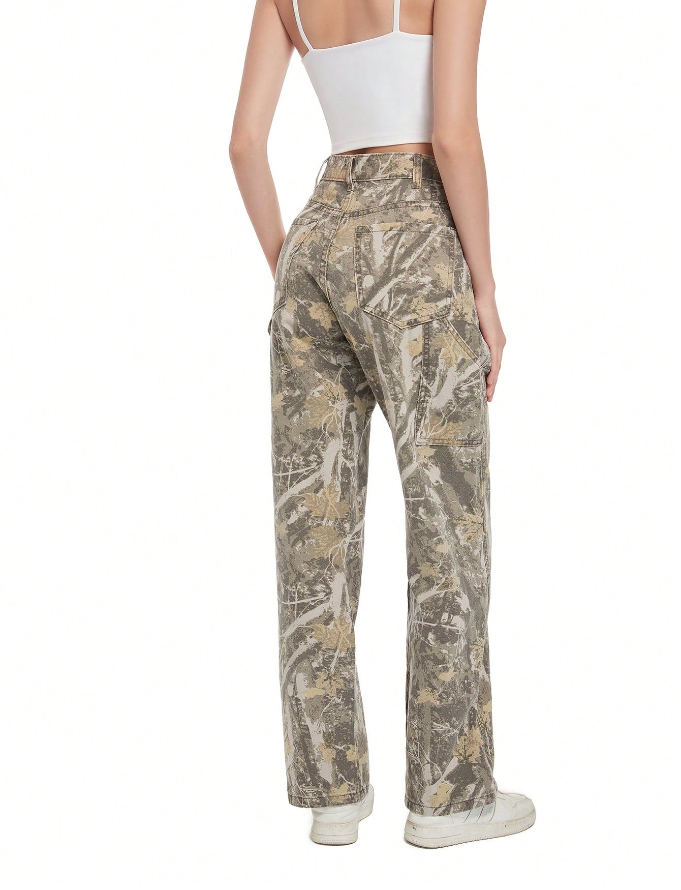 Women's Camouflage Low Rise Loose Cargo Jeans