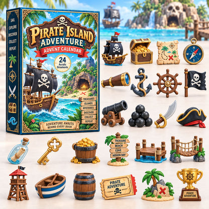 CHRISTMAS KICKOFF 40% OFF - Pirate Island Adventure Advent Calendar 2026 - 24-Day Festive Countdown, Acrylic Charms Blind Box - Gift For Kids Adventure AC0HA303