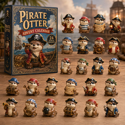 CHRISTMAS KICKOFF 40% OFF - Pirate Otter Advent Calendar 2026 - 24-Day Festive Countdown, Acrylic Charms Blind Box - Gift For Otter Lovers AC0TM144