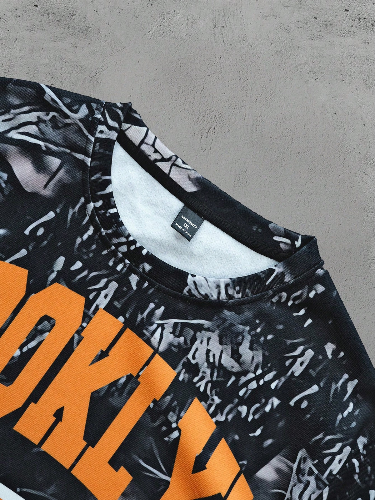 Plus Size Men's Colorblock Letter Print Sweatshirt