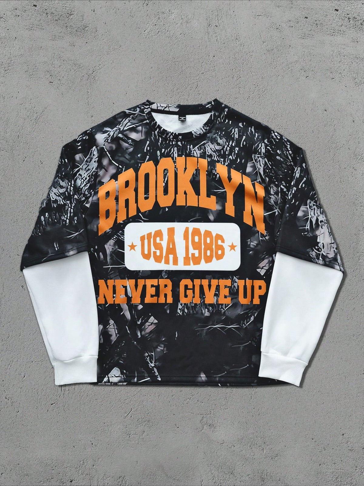 Plus Size Men's Colorblock Letter Print Sweatshirt
