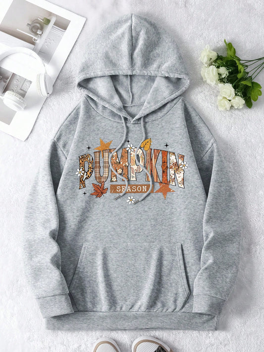 Women’s Patchwork Graphic Hoodie Fall & Winter Essential Sweatshirt