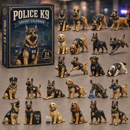 CHRISTMAS KICKOFF 40% OFF - Police K9 Unit Advent Calendar 2026 - 24-Day Festive Countdown, Acrylic Charms Blind Box - Gift For Police Lovers AC0TM208