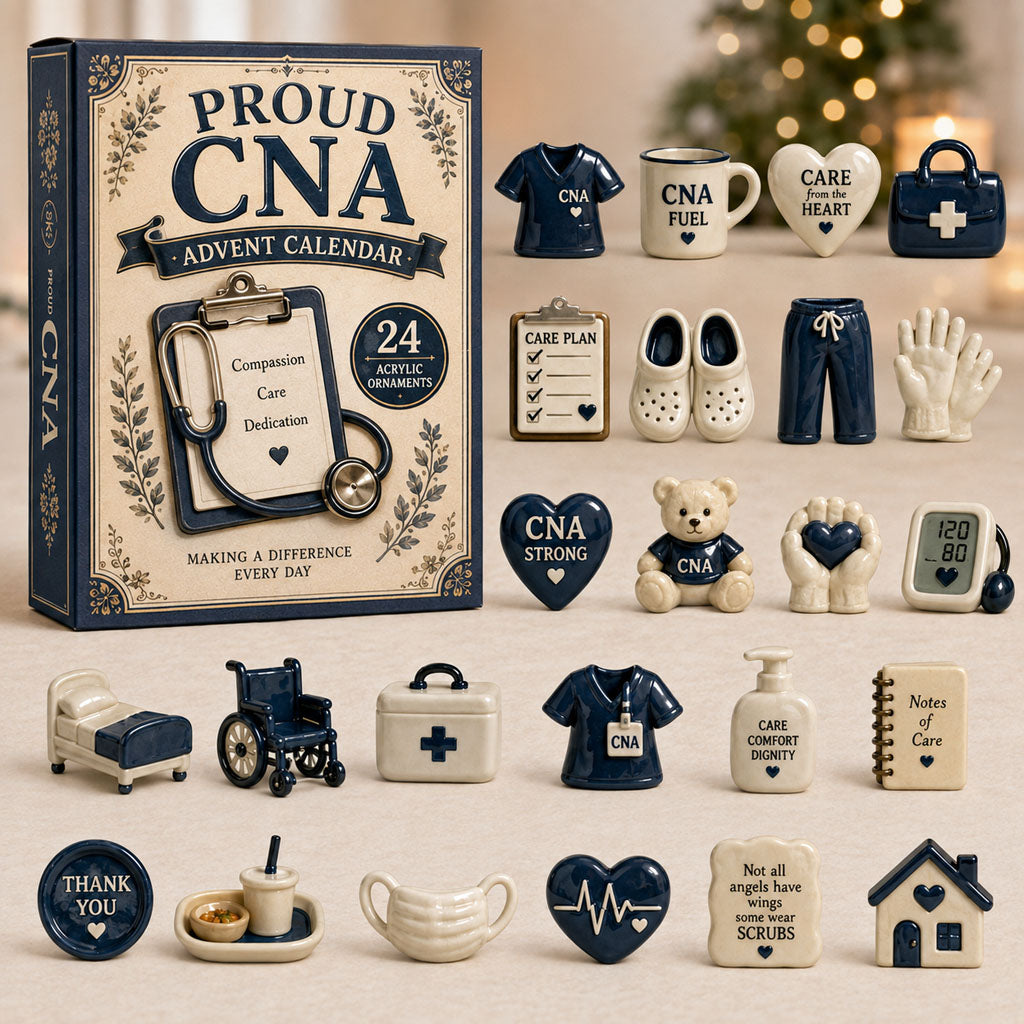 CHRISMAST KICKOFF 40% OFF - Proud CNA Hero Advent Calendar 2026 - 24-Day Festive Countdown, Acrylic Charms Blind Box - Gift For Nurse Lovers AC0TM201