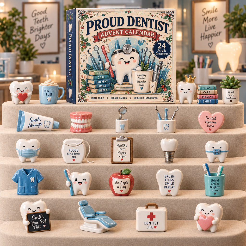 CHRISTMAS KICKOFF 40% OFF - Proud Dentist Advent Calendar 2026 - 24-Day Festive Countdown, Acrylic Charms Blind Box - Gift For Dentist Lovers AC0TM337
