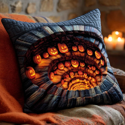 Pumpkin Vortex Halloween Quilted Pillow Case