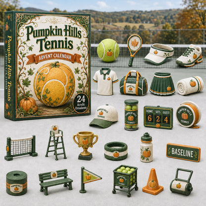 FALL KICKOFF 40% OFF - Pumpkin Hills Tennis Advent Calendar 2026 - 24-Day Festive Countdown, Acrylic Charms Blind Box - Gift For Tennis Lovers AC0HA046