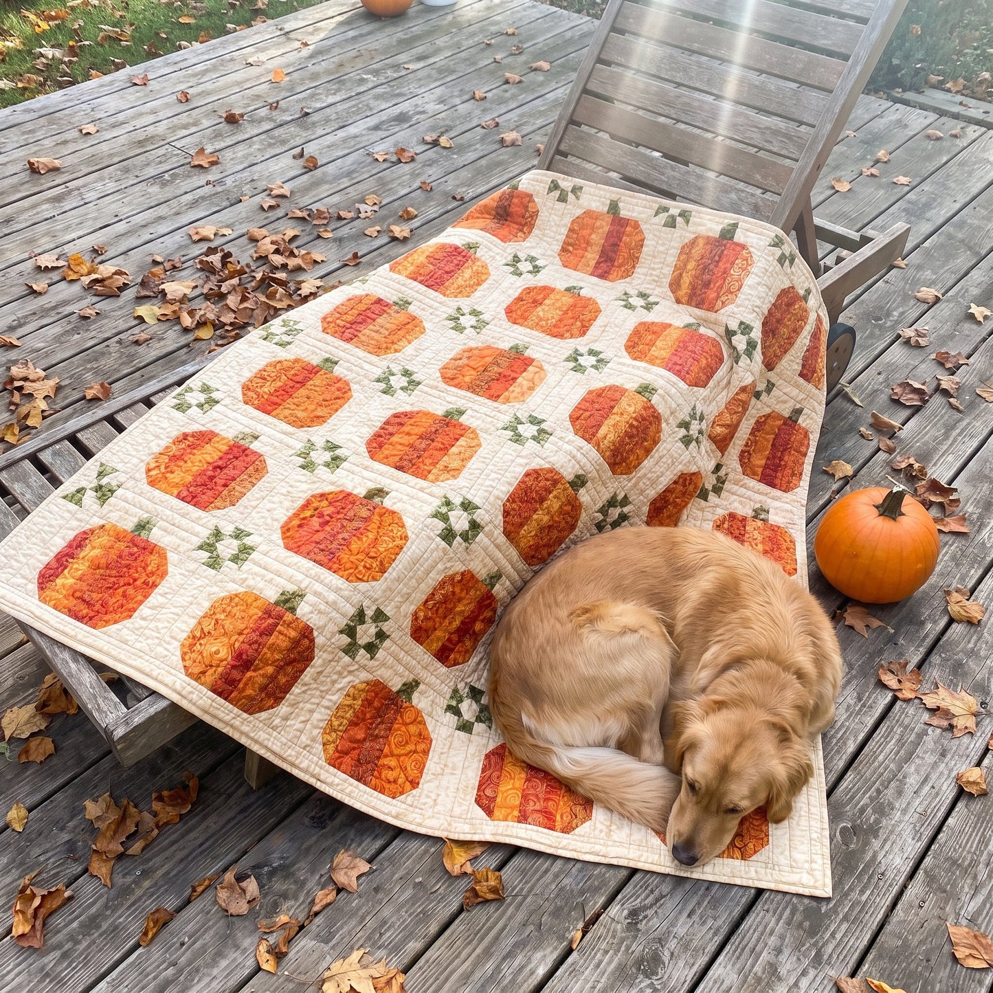 Pumpkin Patch Quilted Blanket NCU0TD3020