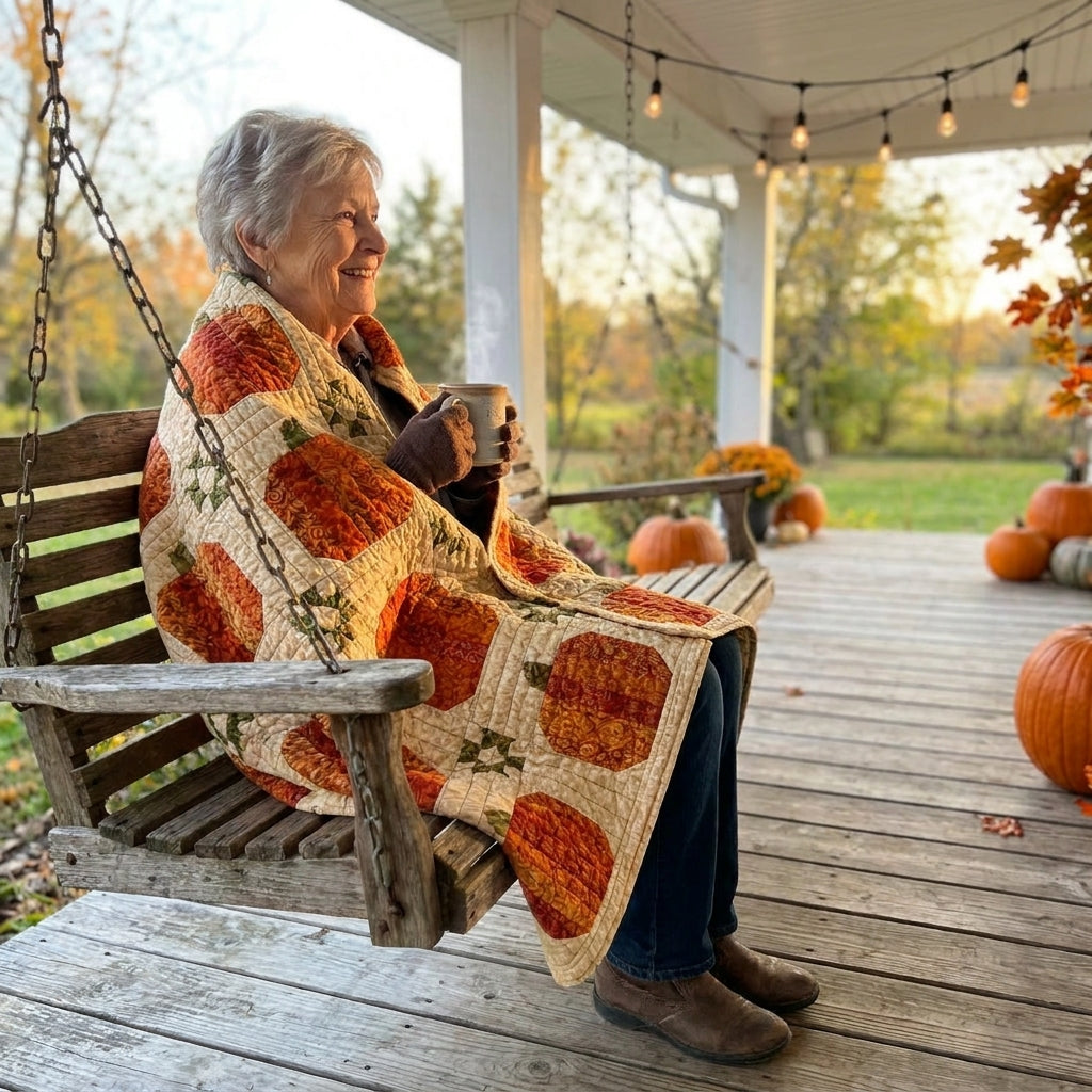 Pumpkin Patch Quilted Blanket NCU0TD3020