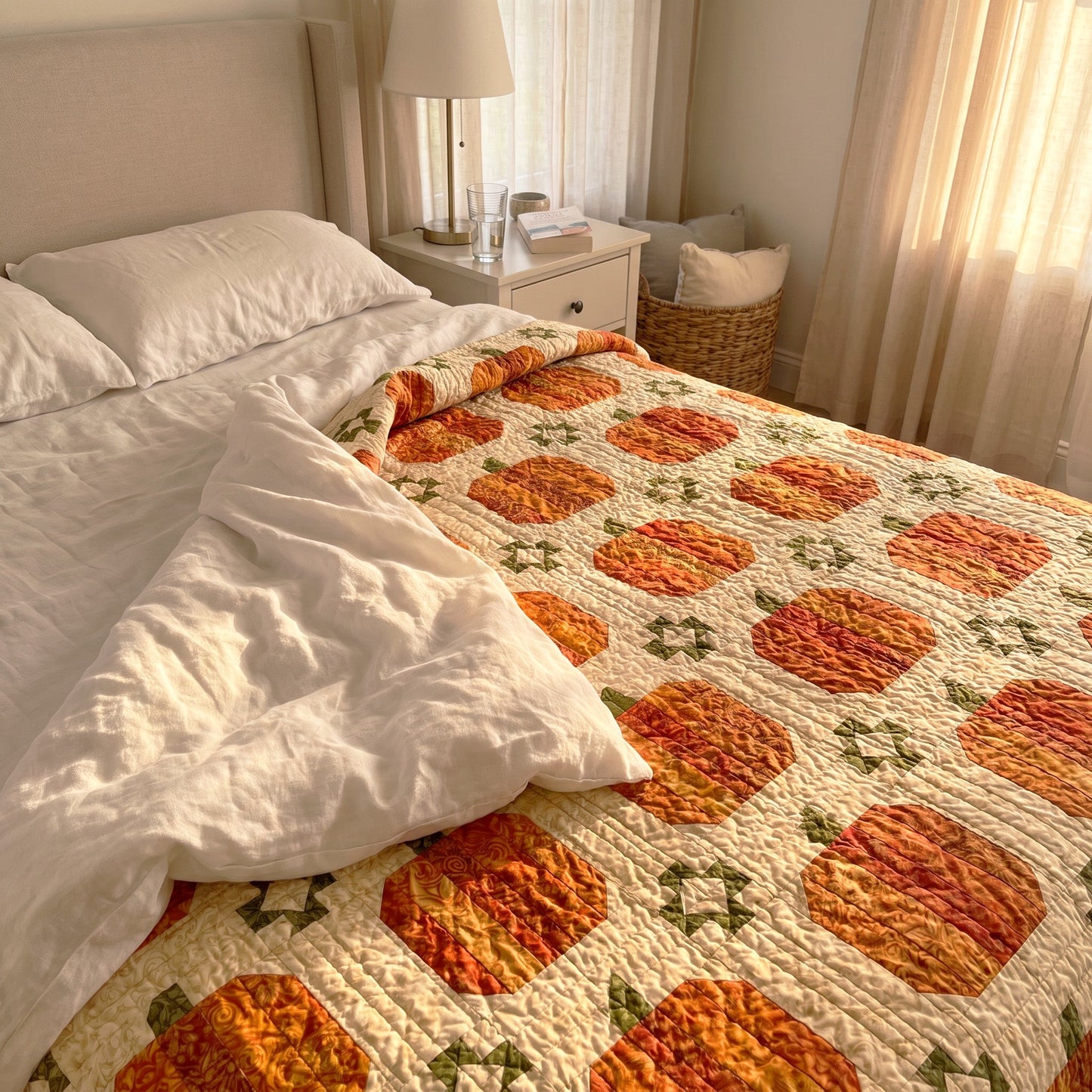 Pumpkin Patch Quilted Blanket NCU0TD3020