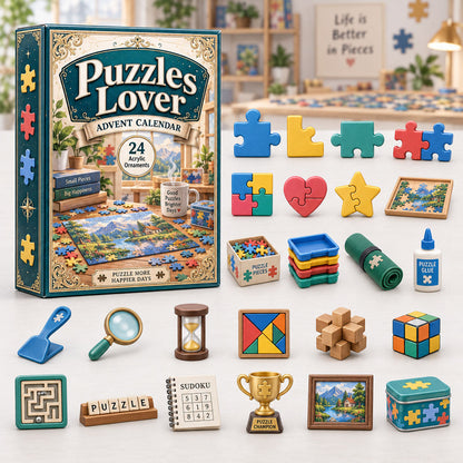 CHRISTMAS KICKOFF 40% OFF - Puzzles Lover Advent Calendar 2026 - 24-Day Festive Countdown, Acrylic Charms Blind Box - Gift For Puzzles Lovers AC0HA278