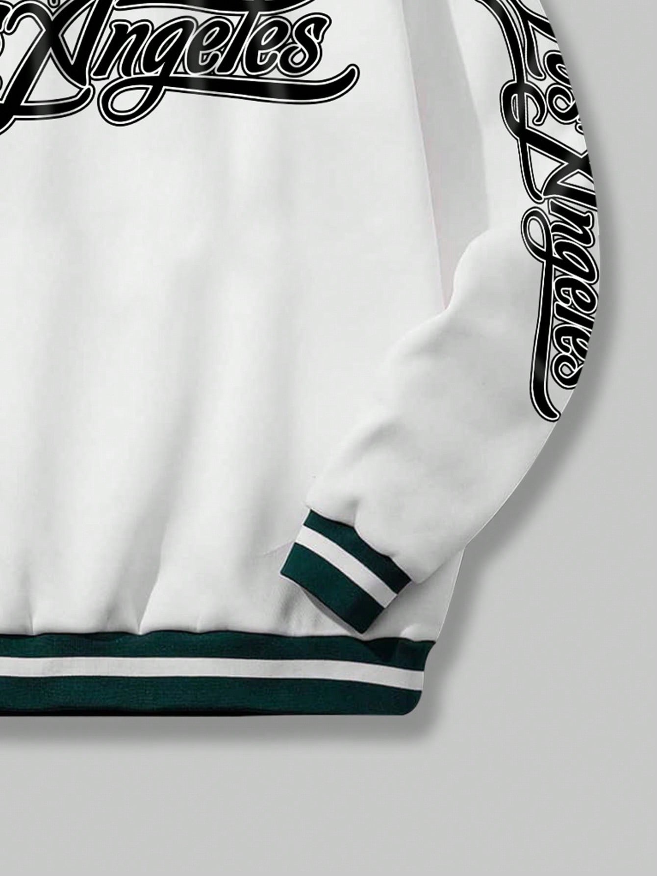 Letter Graphic Striped Trim Basketball Sweatshirt