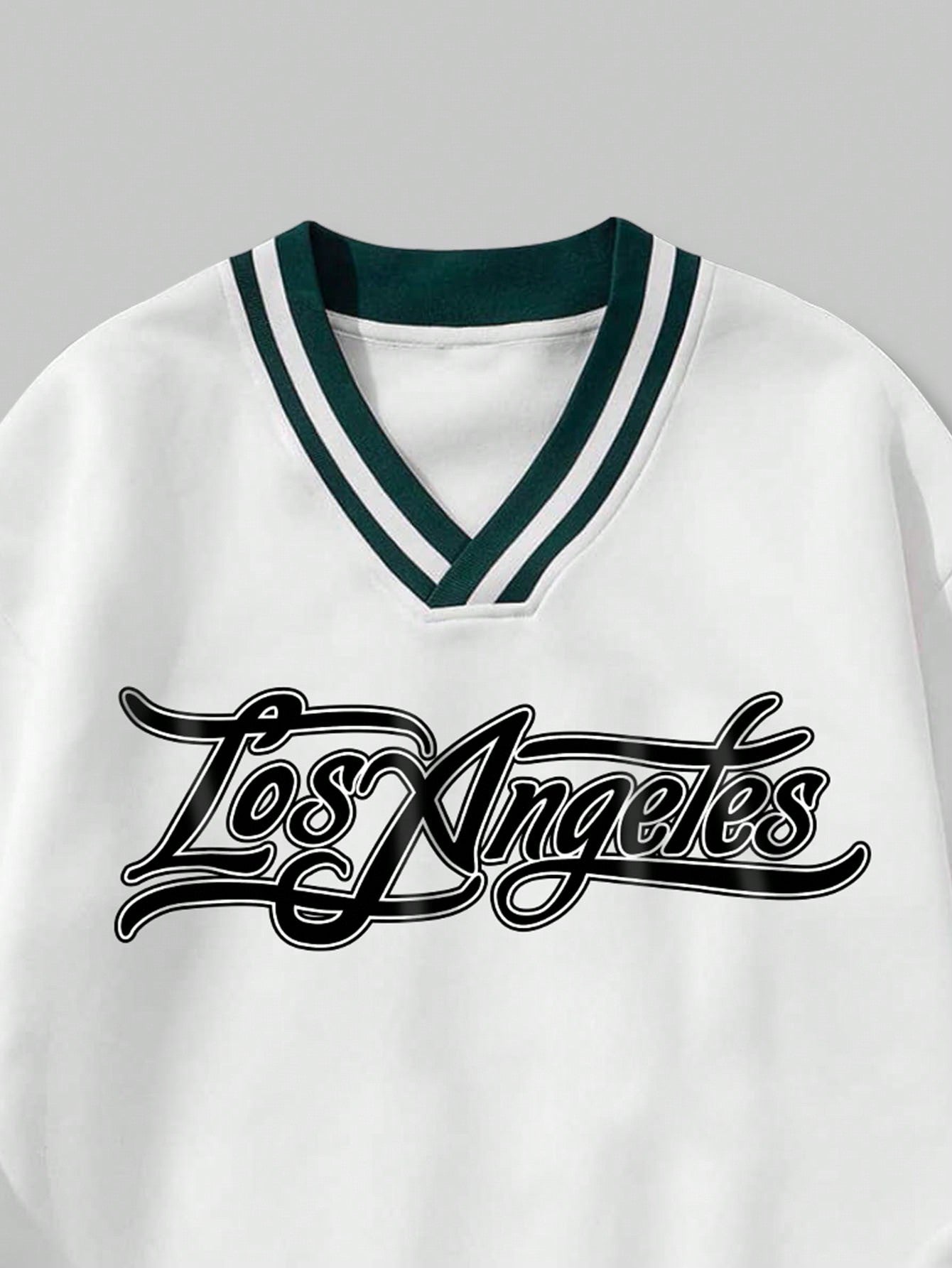 Letter Graphic Striped Trim Basketball Sweatshirt