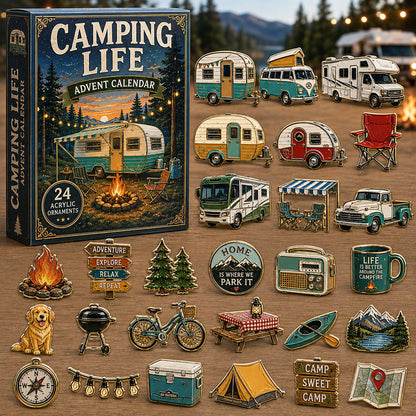 CHRISTMAS KICKOFF 40% OFF - RV Life Advent Calendar 2026 - 24-Day Festive Countdown, Acrylic Charms Blind Box - Gift For Campers