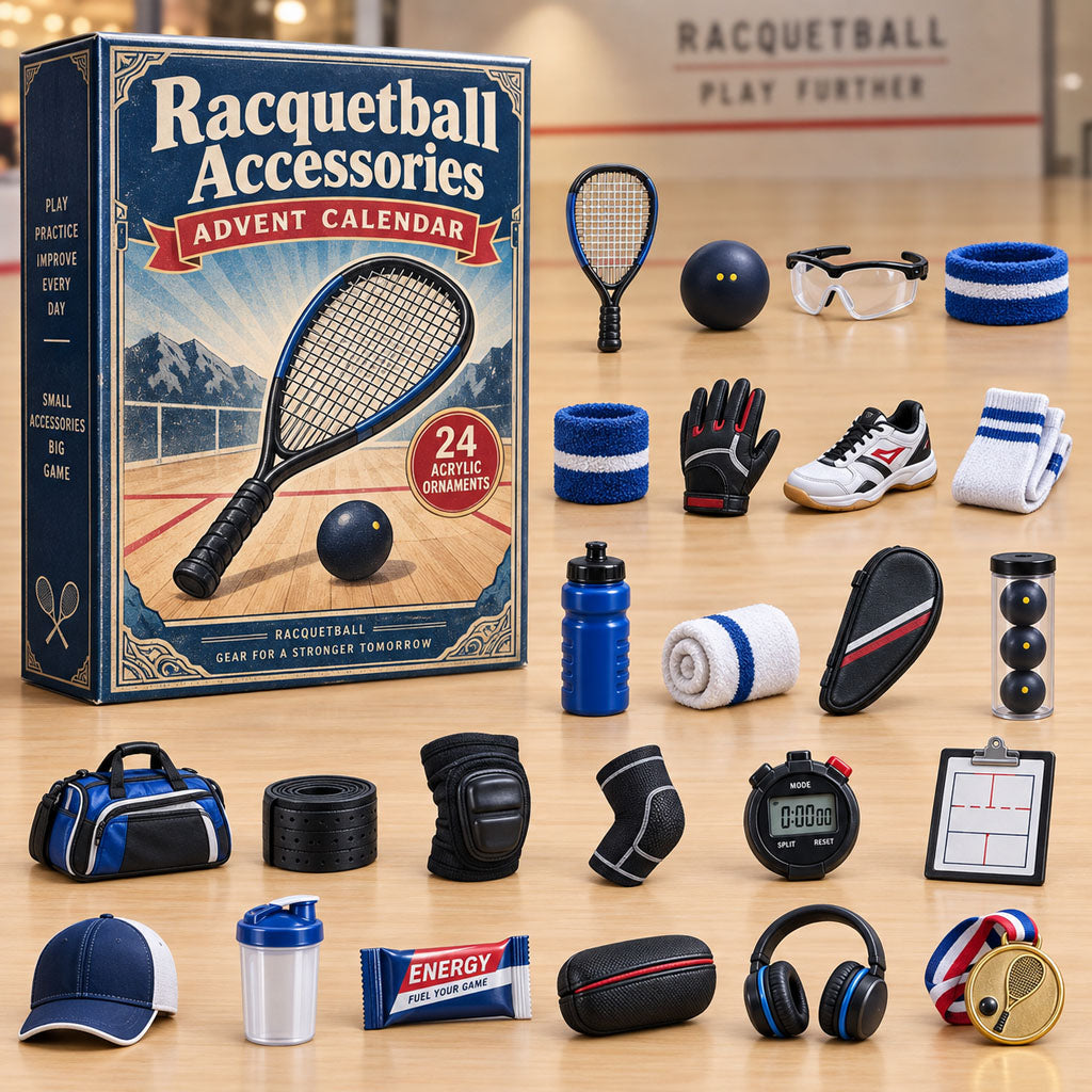CHRISTMAS KICKOFF 40% OFF - Racquetball Accessories Advent Calendar 2026 - 24-Day Festive Countdown, Acrylic Charms Blind Box - Gift For Racquetball Players AC0NT339