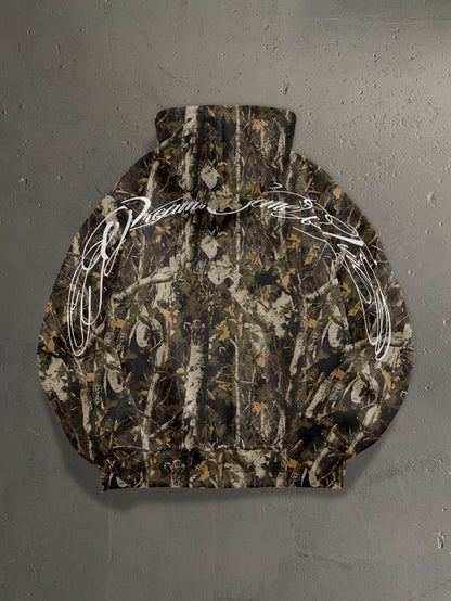 Realistic Forest Camo Zip Up Hoodie