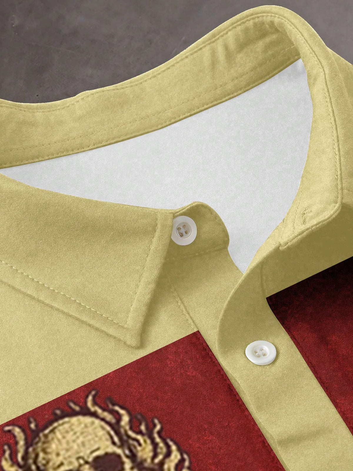 Red Gold Skull Money Graphic Polo Shirt
