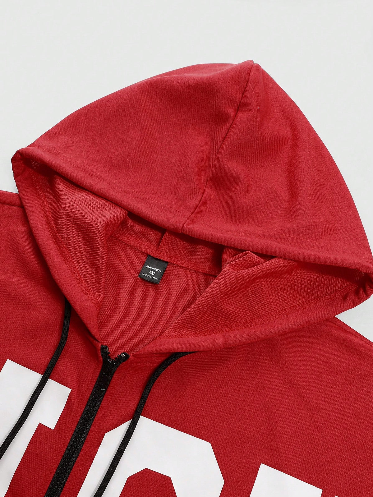 Red Rich Soon Flame Sleeve Full Zip Hoodie