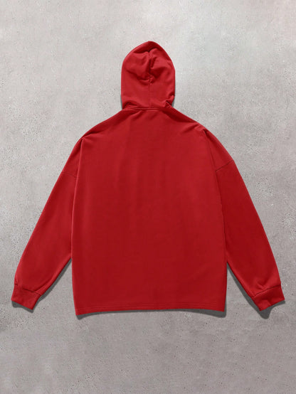 Red Rich Soon Flame Sleeve Full Zip Hoodie