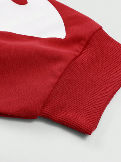 Red Rich Soon Flame Sleeve Full Zip Hoodie