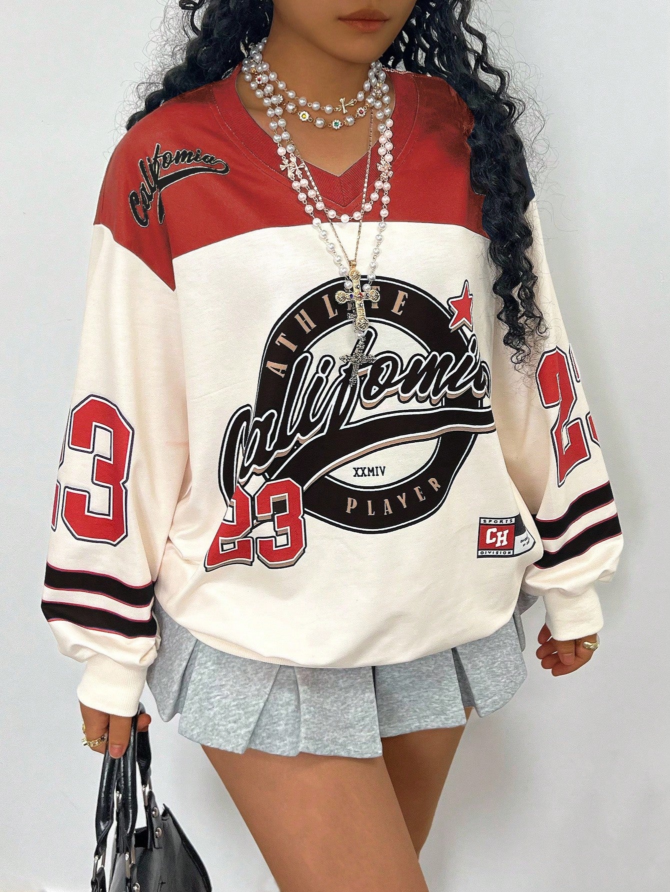 Women’s Plus Size Letter Print Drop Shoulder Long Sleeve Casual Sweatshirt