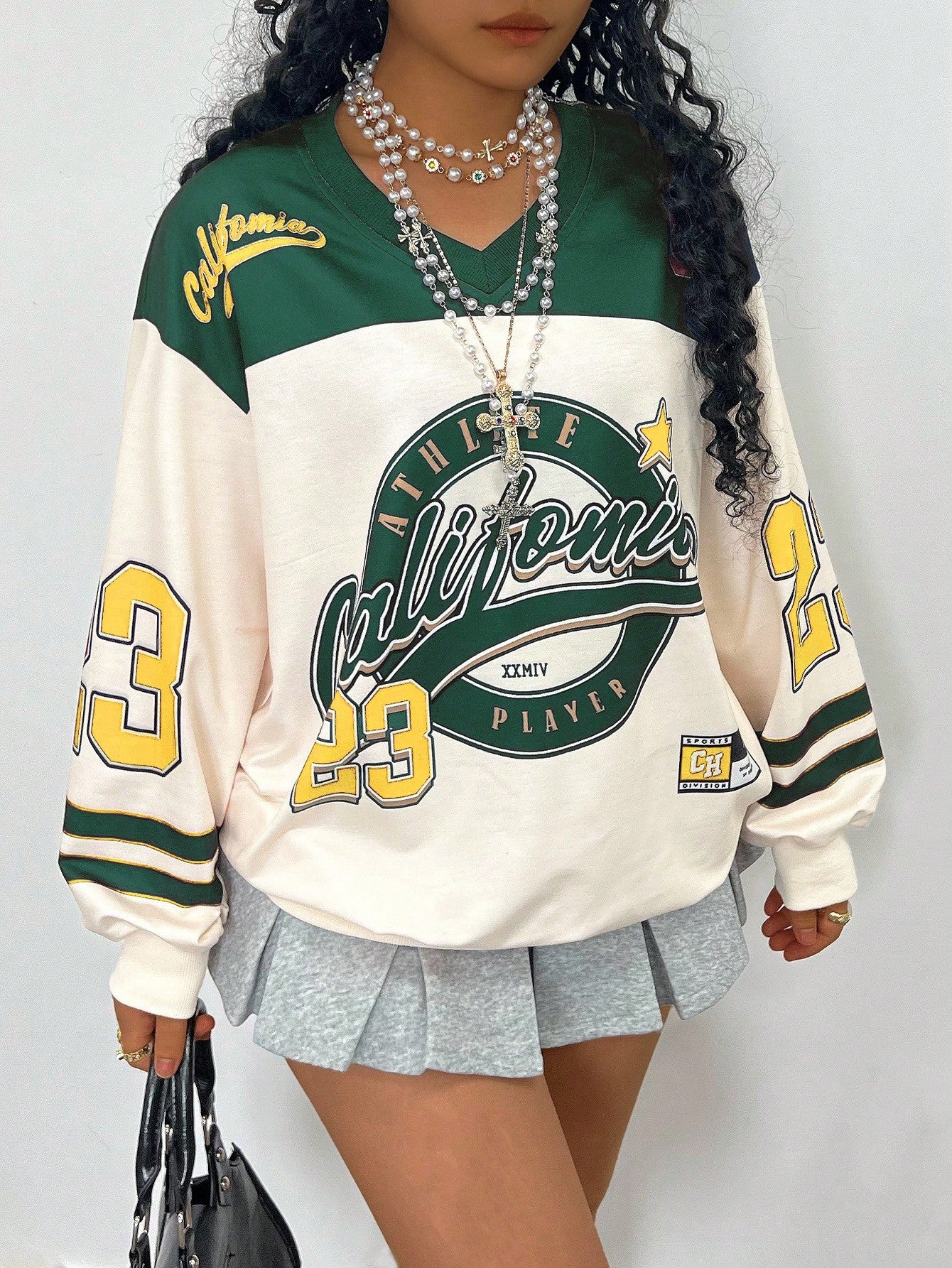 Women’s Plus Size Letter Print Drop Shoulder Long Sleeve Casual Sweatshirt