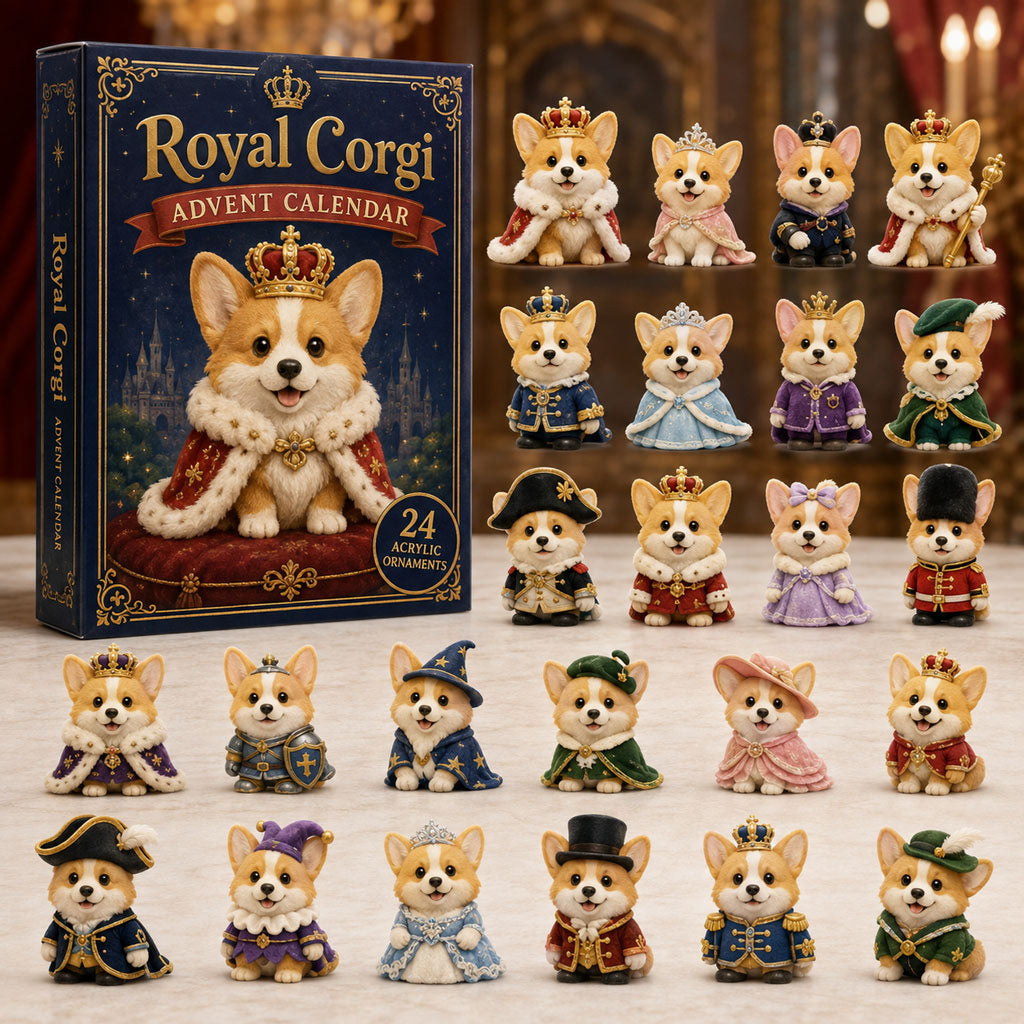 CHRISTMAS KICKOFF 40% OFF - Royal Corgi Advent Calendar 2026 - 24-Day Festive Countdown, Acrylic Charms Blind Box - Gift For Corgi Lovers AC0TM180
