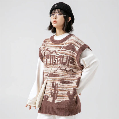 Women's Desert Waves Cactus Knit Sweater